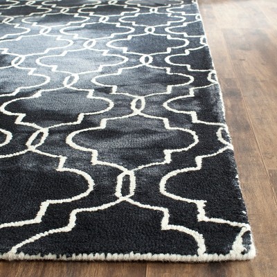 Graphite and Ivory Hand-Tufted Wool Rectangular Rug