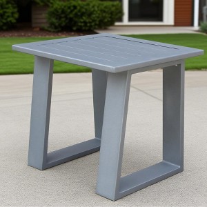 PAGED Rustic Outdoor Dining Table Sandblast Finish Acacia Wood Outdoor Table with Metal Finish Frame for Patio, Lawn, Courtyard - 1 of 4