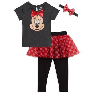 Disney The Little Mermaid Princess Cinderella Girls T-Shirt Leggings and Headband 3 Piece Outfit Set Toddler to Little Kid - 1 of 4