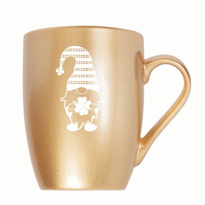 Elanze Designs Gnome With Stripes On Hat 10 ounce New Bone China Coffee Tea Cup Mug, Vegas Gold