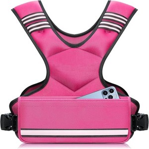 Attop Adjustable Weighted Vest 4-10lb/12-18lb/20-32lb Unisex with 6 Weights & Large Pocket for Home Workout Running Walking Strength Training, Pink - 1 of 4