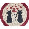 Earth Rugs Round Trivet – Love Cats Printed Braided Jute, 10"x10", Rustic Pet Lover Kitchen Decor - 3 of 3