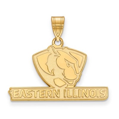 Black Bow Jewelry 10k Yellow Gold Eastern Illinois Panthers NCAA Medium Pendant