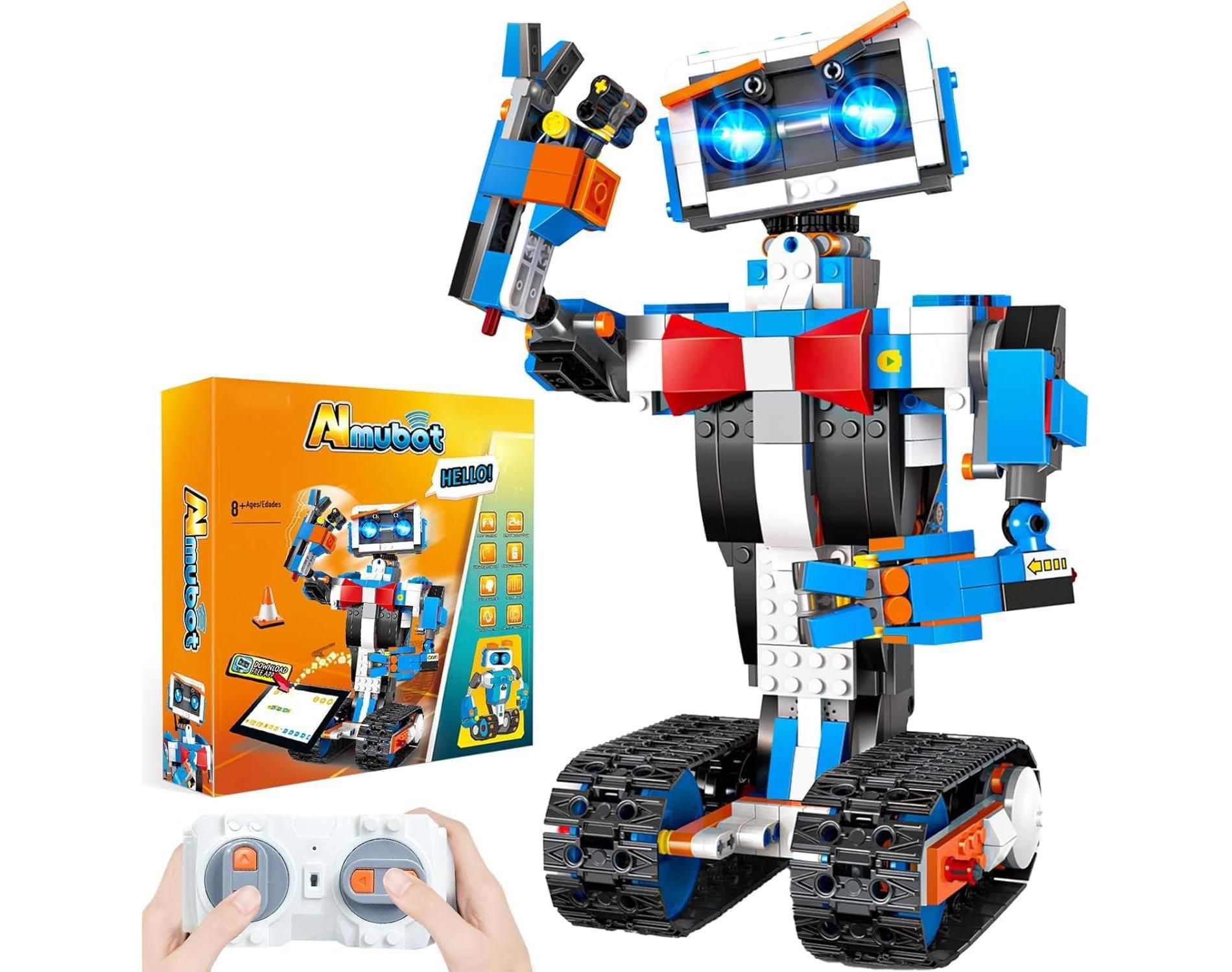 AENKYO Robot Building Toys, STEM Projects for Ages 8-12 Kids, Coding Robot with Remote & App Control, Robot Toy Gifts for Boys and Girls