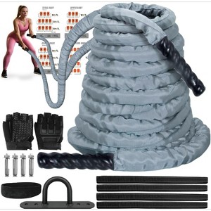 Heavy Weighted Battle Ropes for Home Gym, Exercise Ropes for Strength and Cardio Training - 1 of 4