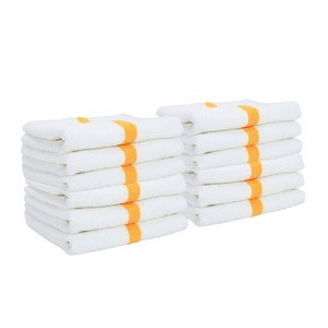 Arkwright Power Gym Hand Towels (12 Pack), Ringspun Cotton, 16x27 in., Striped Color Options - 1 of 4