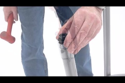 26" Beige Distressed Wood and Black Metal Swivel Counter Stool