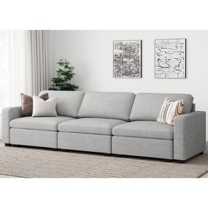 Belffin 3-Seater Chenille Cloud Sectional - Modular Sofa with Storage Ottoman & Extra Deep Seating - 1 of 4