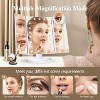 Makeup Mirror Vanity Mirror with Lights, 2X, 3X, 10X Magnification, Touch Control, Trifold, Modern Style - 4 of 4