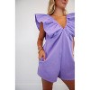 Women's Abby Denim V-neck Sleeveless Romper - day + moon - 4 of 4