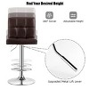 Costway Set of 4 PU Leather Bar Stool Swivel Bar Chair w/ Adjustable Height - 2 of 4
