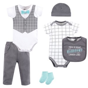 Little Treasure Baby Boy Layette 6-Piece Set, Mint Bow Tie - 1 of 1