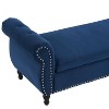 NicBex 51.25 Inch Storage Ottoman Bench Modern Velvet Bench with 1 Pillow, Arms and Wooden Frame for Living Room, Bedroom, Load 250 lb - 4 of 4
