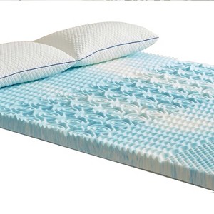 Itopfox 5-Zone Memory Foam Mattress Topper for Pressure Relief, CertiPUR-US Certified, Twin Size, Soft Mattress Pad in Blue - 1 of 4