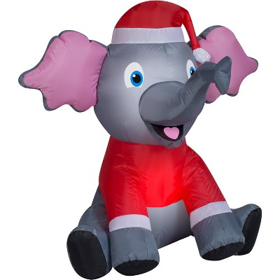 Gemmy Christmas Airblown Inflatable Outdoor Elephant, 3 ft Tall, Multicolored