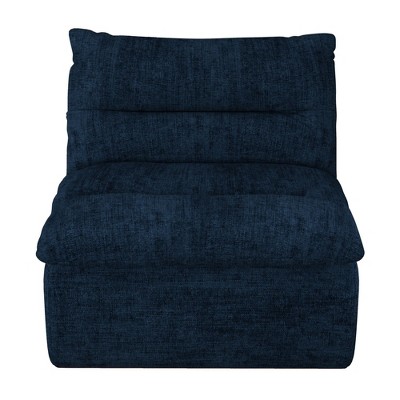AZL1 Life Concept Sofas Single Corner Comfy Accent Bean Bag Couch, Modern Armless Floor Lounge, for Livingroom Bedroom, Dark Blue, 33"*36"*32.5"