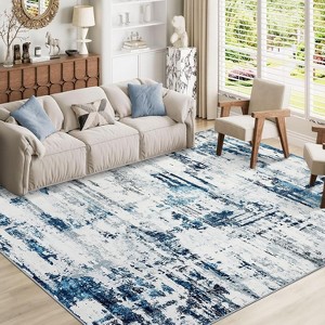 Abstract Rug,Washable Low-Pile Non-Slip Throw Carpet for Living Room,Bedroom,Dining Room,Office,Stain-Resistant,Non-Shedding,Foldable - 1 of 4