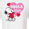 Women's - Peanuts - Snoopy Hugs And Kisses Cropped Graphic T-Shirt - 2 of 4