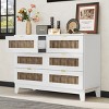 ALEXOUN 6 Drawers Dresser,Rustic Farmhouse Style Wooden Dresser with Storage Cabinet and Metal Handles for Bedroom,Hallway, Entryway,Closet - 4 of 4