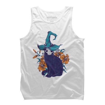 Men's Design By Humans Spooky Cat By jess1586 Tank Top