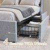 NicBex Full/Queen Upholstered Bed Frame with 4 Drawers,Wingback Headboard with Button Tufted Design,No Box Spring Needed,Easy Assembly,Light/Dark Gray - 4 of 4