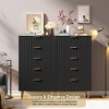 Fluted 5 Drawer Dresser for Bedroom, 48" Tall Modern Chest of Drawers with Deep Drawers and Wide Top, Wooden Dresser Organizer for Living Room - 3 of 4