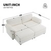 Chenille Upholstered Modular Sleeper Sectional Sofa Bed Set with Two Ottoman - 3 of 4