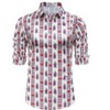 Mens Floral Dress Shirts Long Sleeve Beach Holiday Button Down Party Shirt - 2 of 4