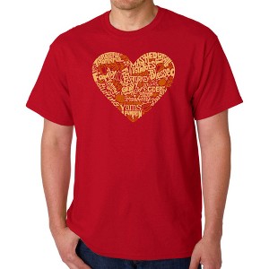 LA Pop Art Thanksgiving Heart - Men's Word Art T-Shirt - 1 of 4