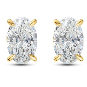 Oval Cut Stud Earrings for Women .86 Ct Simulated Diamond Sterling Silver Ginger Lyne - 1 of 4