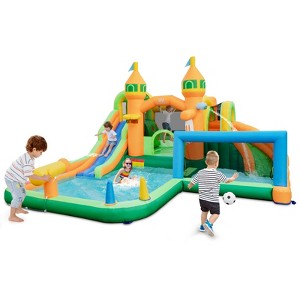 Infans Inflatable Water Slide w/Long Slides Splash Pools Climbing Wall Blower Excluded - 1 of 4