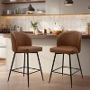 NEWLAYOUT Swivel Counter Height Bar Stools Set of 4, Modern Upholstered Barstool for Kitchen - 2 of 4
