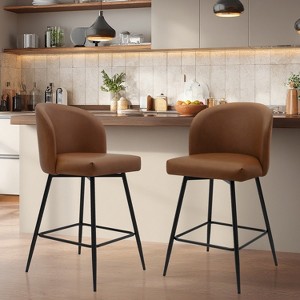 NEWLAYOUT Swivel Counter Height Bar Stools Set of 4, Modern Upholstered Barstool for Kitchen - 1 of 4