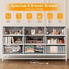 59 Inch Modern White Dresser With 8 Drawers Built In Charging Station Led Lights Two Ac Outlets Two Usb Ports Open Shelf Anti Tip Safety For Bedroom - 2 of 4