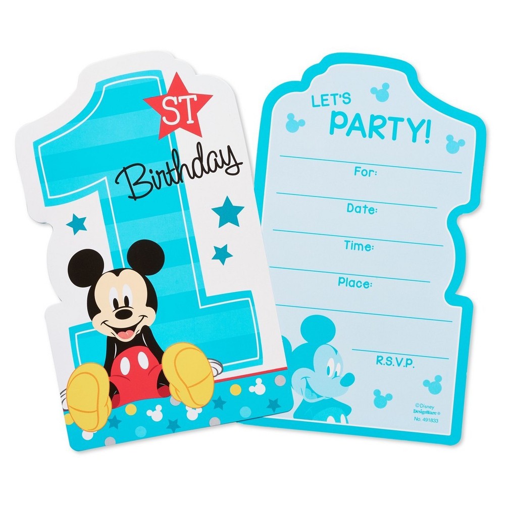 UPC 013051678722 product image for 8ct Mickey Mouse 1St Birthday Invitations | upcitemdb.com