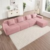 VASIP Modular Boneless Cloud Sofa 4-Seater with Deep Seat Sectional Couch and  Pillows,Corduroy Fabric for Large Living Room,Pink - 3 of 4