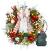 30 Inch Christmas Wreath - PVC Base, PE Plastic Leaves, Iron Wreath Frame, Warm White Lights, and Eight Function Lights - 4 of 4