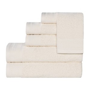 Honeycomb Waffle Border Cotton Medium Weight Towel Set by Blue Nile Mills - 1 of 4