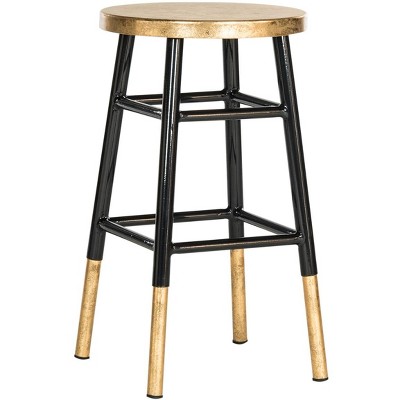 Black and Gold Metal Backless Counter Stool