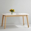5-Piece Mid-Century Modern Dining Table Set with Faux Wood Top and 4 Upholstered Chairs, Solid Rubberwood Frame for Kitchen or Dining Room - 4 of 4