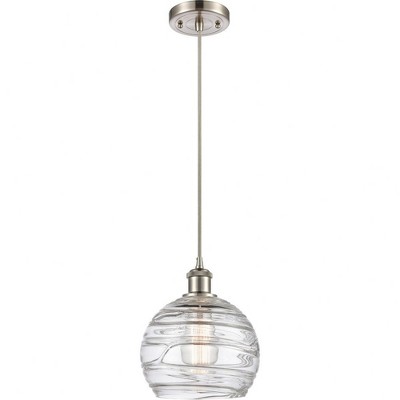 Ballston - 1 Light Athens Deco Swirl Mini Pendant In IndustrialStyle-10 Inches Tall and 8 Inches Wide