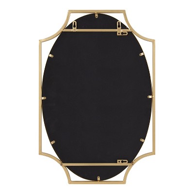 Gold Scalloped Oval Iron Vanity Wall Mirror 20x30