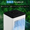 10,000 BTU Portable Air Conditioner Up to 350 Sq.Ft, Quiet Air Conditioner with Remote Control, Cool, Fan, Dehumidifier, 24H Timer, for Bedroom - 3 of 4