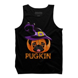 Men's Design By Humans Pugkin Pumpin Halloween By trantanphat95 Tank Top - 1 of 4