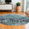 Blue and Green Abstract Non Skid Area Rug - 2 of 4