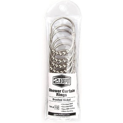 Polished Nickel Wide Shower Curtain Rings Set of 12