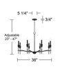 Franklin Iron Works Austin Semi Gloss Black Chandelier 36" Wide Modern Industrial 8-Light Candelabra Fixture for Dining Room House - 4 of 4