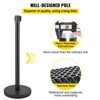 VEVOR Crowd Control Stanchions,6-Pack Crowd Control Barriers with 3PCS 6.5FT Retractable Belt, Stanchion Posts Queue Pole,Black - 4 of 4