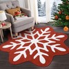 Christmas Snowflake Rugs,Machine Washable & Non Slip Rug,Stain Resistant Carpet for Dining Room Living Room Classroom Office - 4 of 4