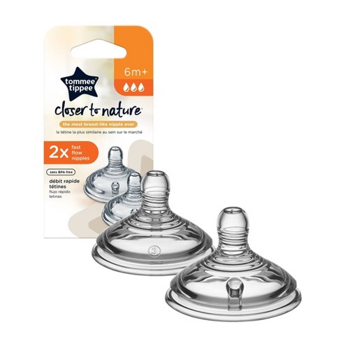 Tommee Tippee Closer To Nature Fast Flow Baby Bottle Nipples - 2pk : Target